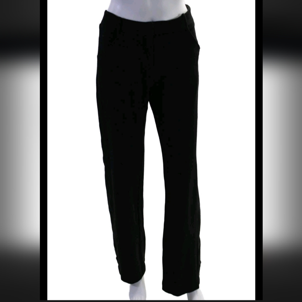 Robert Rodriguez Womens Patchwork Side Striped Wide Straight Pants Black Size 12